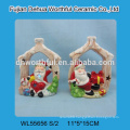 Decorative ceramic christmas train and ceramic santa claus